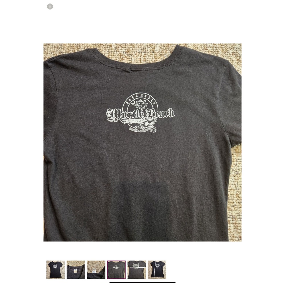 Myrtle Beach 2008‎ Fall Rally Bikercore Graphic Tee Black S/S Women's Size L - Picture 4 of 6